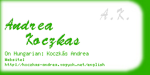 andrea koczkas business card