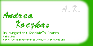 andrea koczkas business card